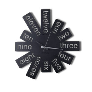 Horloge murale décorative en M√âTAL style “chiffres anglais” 50×50
